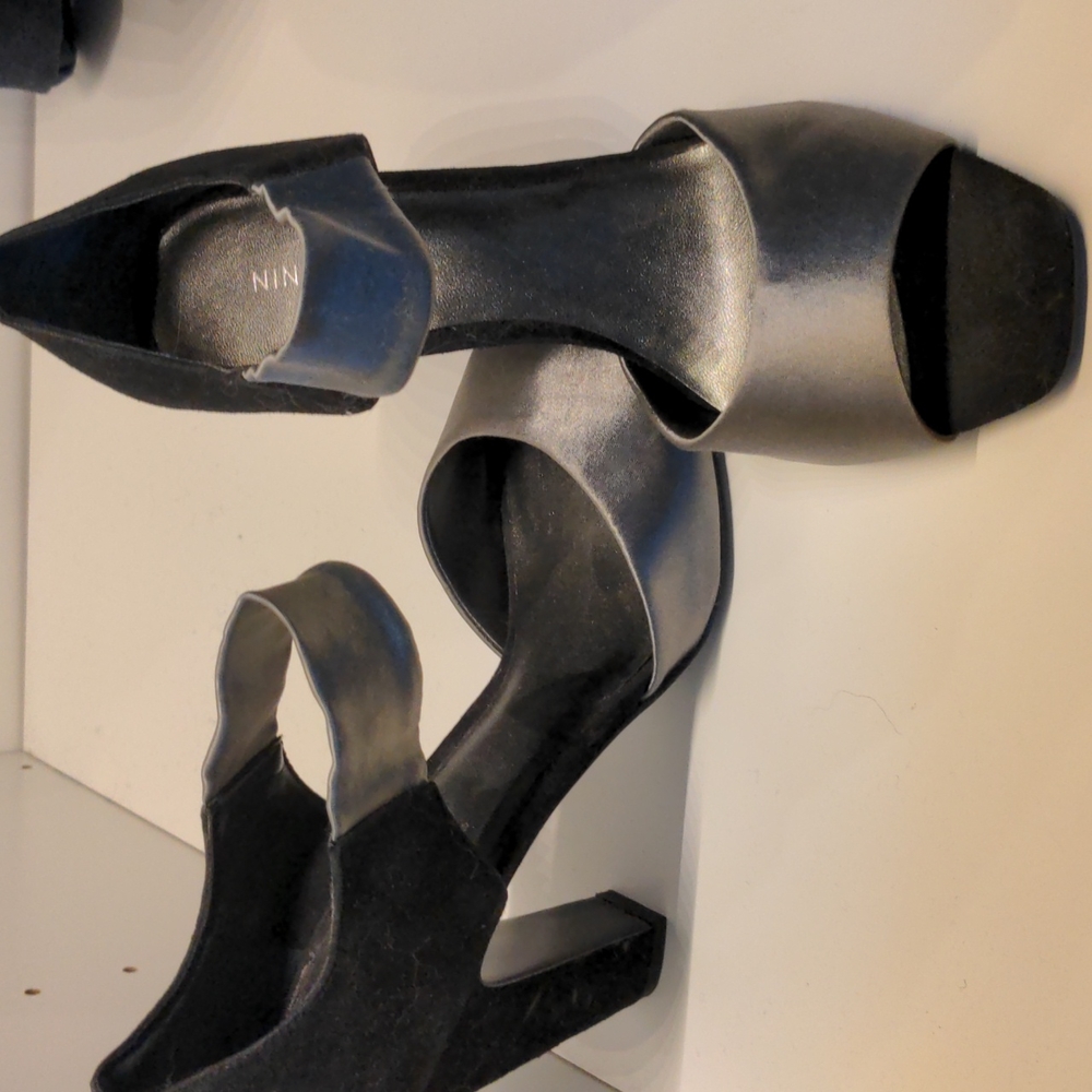 Nine West suede and satin heels